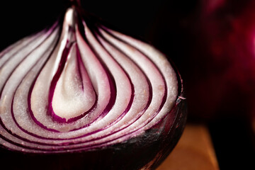 red onion on boards