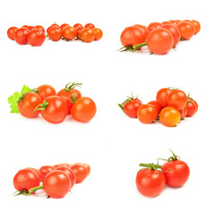 Collection of cherry isolated on a white background with clipping path