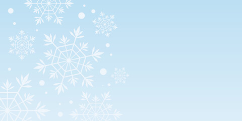 Christmas blue banner background with white snowflakes Merry Christmas, Vector Illustration background design