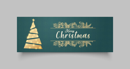 Christmas facebook cover page timeline web ad banner template. Horizontal christmas poster, greeting cards, headers, website