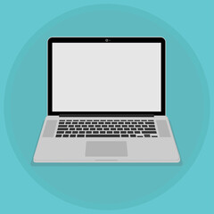 Laptop flat vector icon illustration
