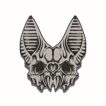 The head bat skull illustration 