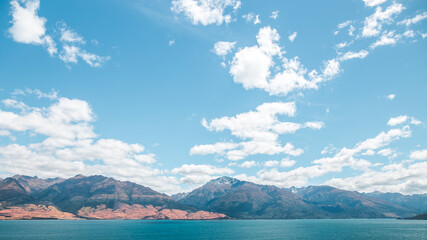 Fototapeta na wymiar Blue sky in Queesnstown New Zealand