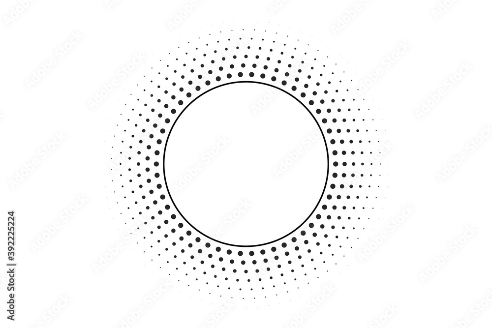 Poster halftone round dots, pattern. vector object on a white background.