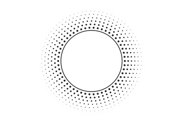 Halftone round dots, pattern. Vector object on a white background.