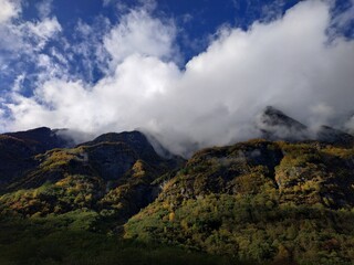 View on the fjord near Njardarheimr Norway at autumn