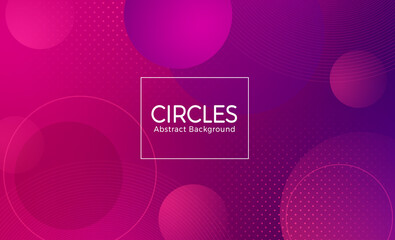 Circle abstract vector banner design. Circles abstract presentation background text with geometric gradient violet circle shape element for wallpaper backdrop. Vector illustration 
