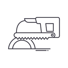 Bow saw icon, linear isolated illustration, thin line vector, web design sign, outline concept symbol with editable stroke on white background.