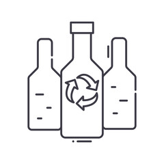 Bottle recycle icon, linear isolated illustration, thin line vector, web design sign, outline concept symbol with editable stroke on white background.