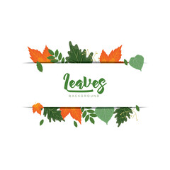 Autumn frame background with colorful leaves