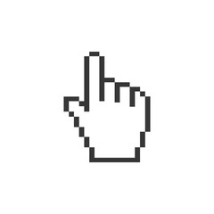 pixel hand - vector icon isolated on white background