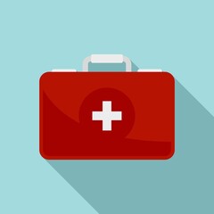 Obraz premium Safari hunting first aid kit icon. Flat illustration of safari hunting first aid kit vector icon for web design