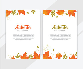 Set of autumn and plants background creative universal cover design templates