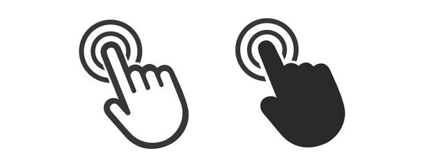 Hand cursor click symbol icon. Touch vector icons. Illustration isolated on white background