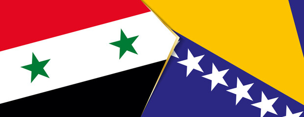 Syria and Bosnia and Herzegovina flags, two vector flags.