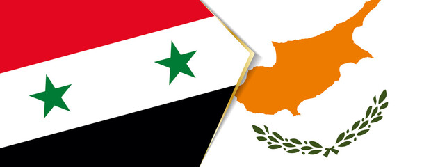 Syria and Cyprus flags, two vector flags.