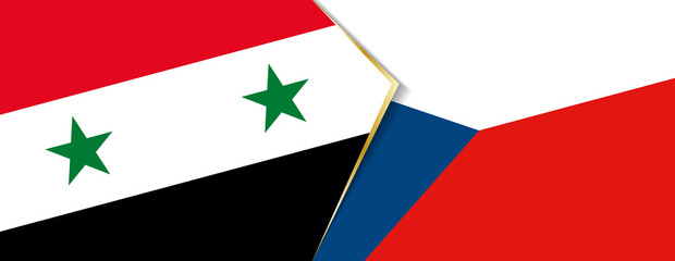 Syria and Czech Republic flags, two vector flags.