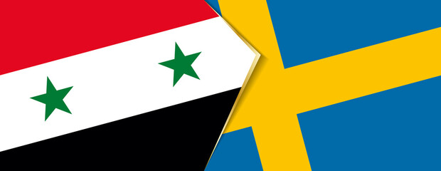 Syria and Sweden flags, two vector flags.