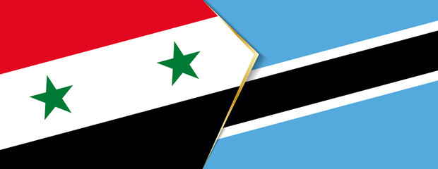 Syria and Botswana flags, two vector flags.