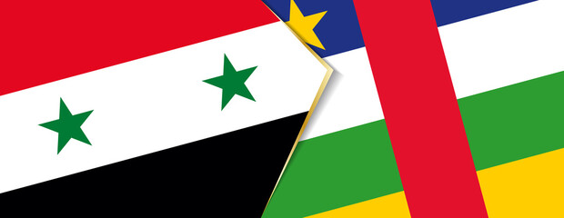 Syria and Central African Republic flags, two vector flags.