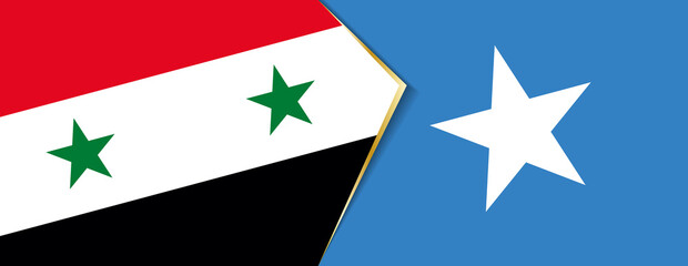 Syria and Somalia flags, two vector flags.