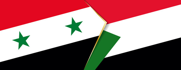 Syria and Sudan flags, two vector flags.