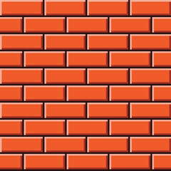 Orange brick texture pixel art. Vector picture.