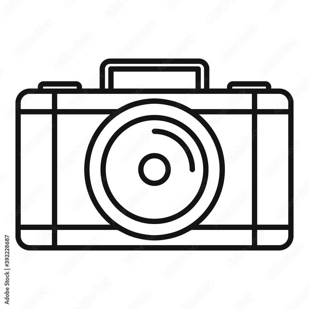 Poster safari hunting camera icon. outline safari hunting camera vector icon for web design isolated on whi
