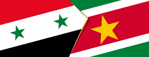 Syria and Suriname flags, two vector flags.