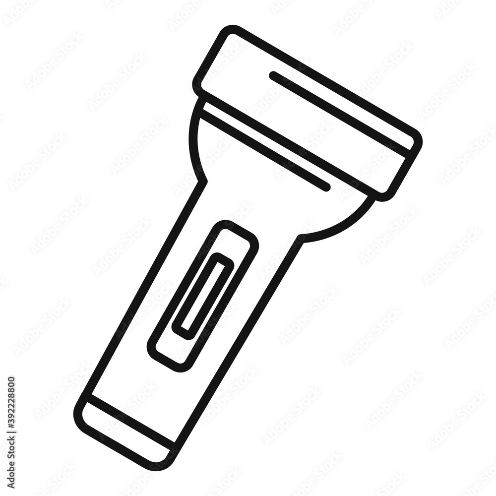 Poster safari hunting flashlight icon. outline safari hunting flashlight vector icon for web design isolate