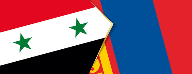 Syria and Mongolia flags, two vector flags.