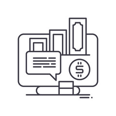 Business analysis icon, linear isolated illustration, thin line vector, web design sign, outline concept symbol with editable stroke on white background.