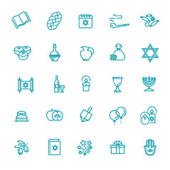 Outline icon collection - Symbols Of Hanukkah