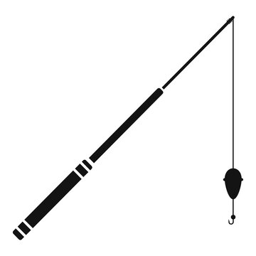 Fishing rod stick icon. Simple illustration of fishing rod stick vector icon for web design isolated on white background