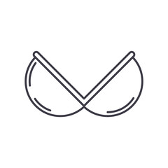 Boobs icon, linear isolated illustration, thin line vector, web design sign, outline concept symbol with editable stroke on white background.
