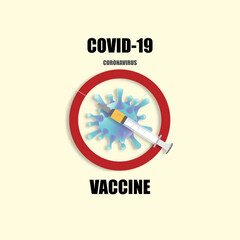Coronavirus pandemic. Concept of vaccine for covid-19 protection.