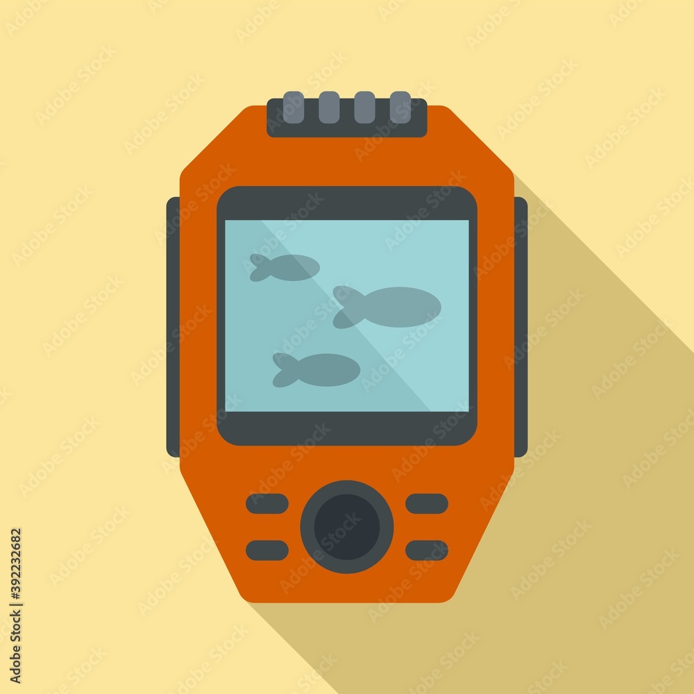 Poster display echo sounder icon. flat illustration of display echo sounder vector icon for web design