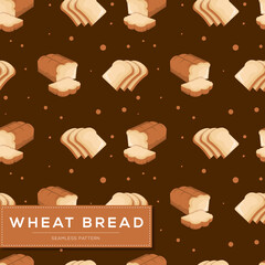 Seamless pattern with wheat bread