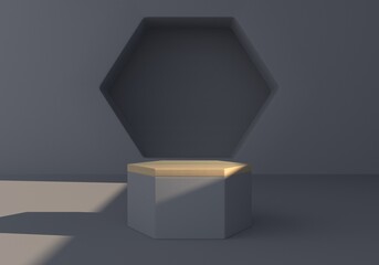 abstract black color background, minimalist mockup for podium display or showcase, 3d rendering.