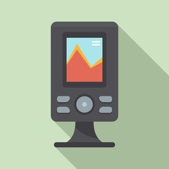 Fishfinder echo sounder icon. Flat illustration of fishfinder echo sounder vector icon for web design