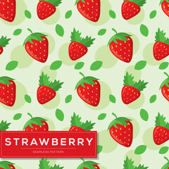 Seamless pattern with strawberry fruits
