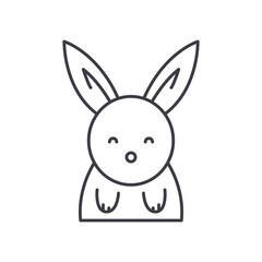 Bunny icon, linear isolated illustration, thin line vector, web design sign, outline concept symbol with editable stroke on white background.