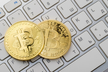 cryptocurrency coin, bitcoin, concept of electronic money