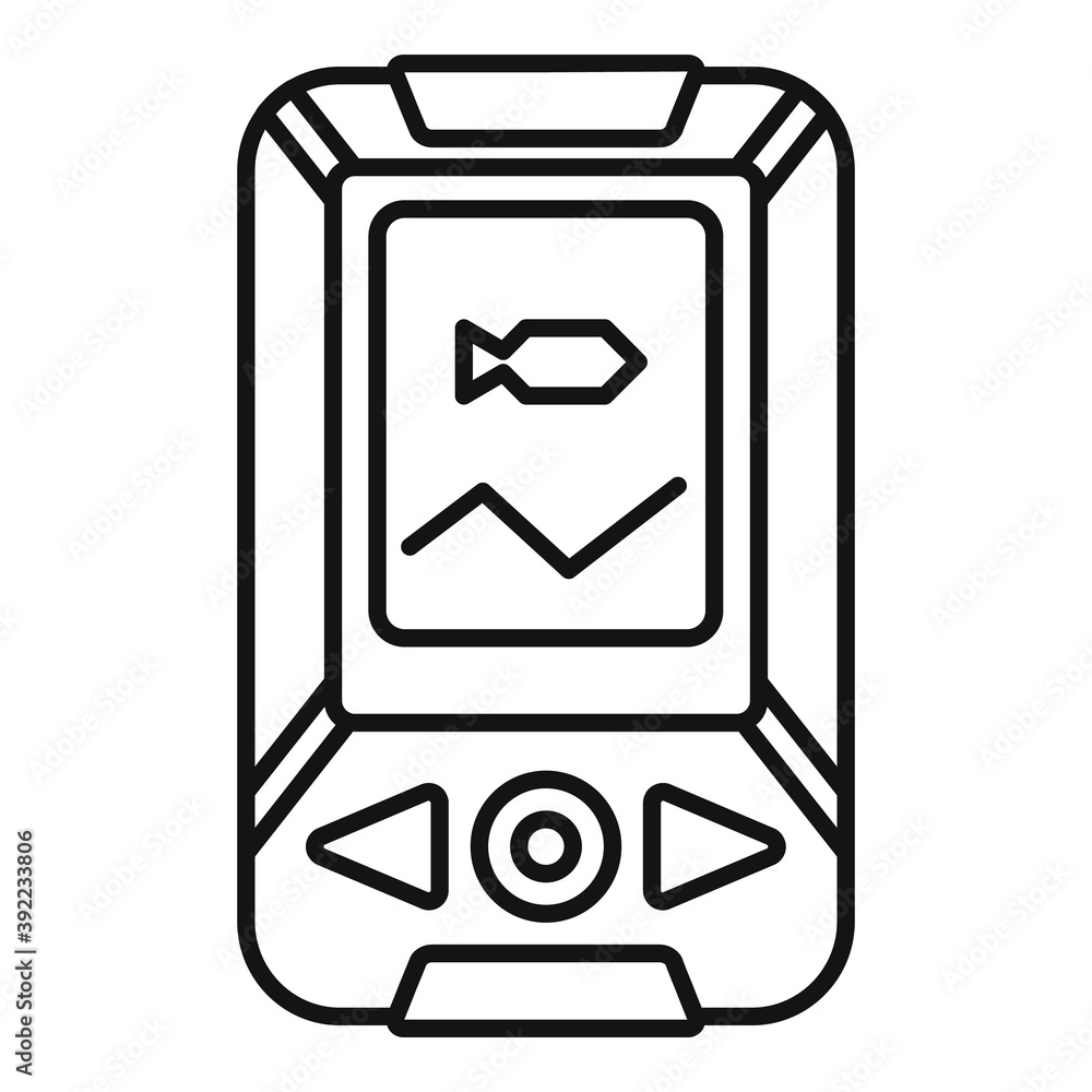 Poster echo sounder fish catch icon. outline echo sounder fish catch vector icon for web design isolated on