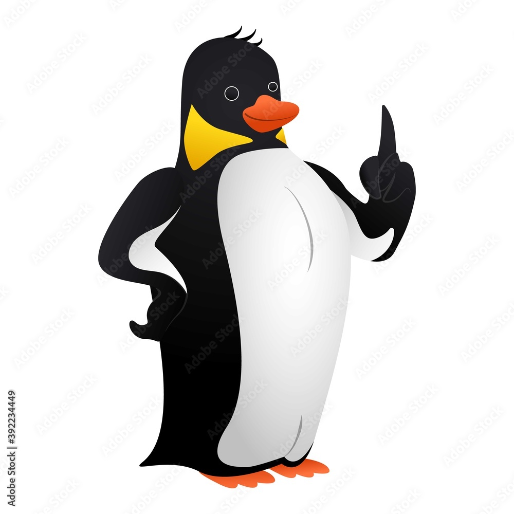 Poster wise penguin icon. cartoon of wise penguin vector icon for web design isolated on white background