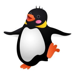 Dancing penguin icon. Cartoon of dancing penguin vector icon for web design isolated on white background
