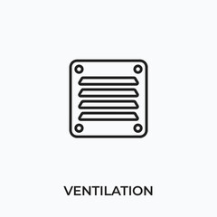 ventilation icon vector. air flow sign symbol for modern design. Vector illustration