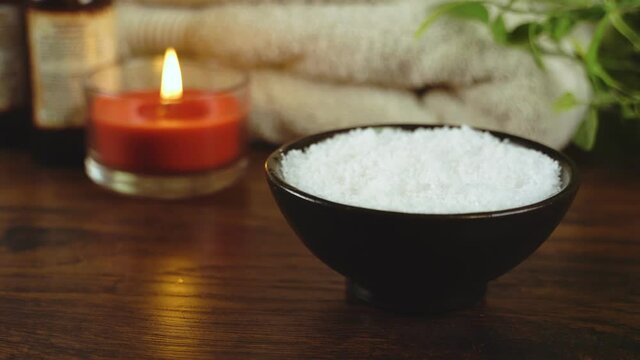 Massage master making gua sha massage. Spa and massage concept.