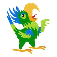 Fototapeta premium Singing parrot icon. Cartoon of singing parrot vector icon for web design isolated on white background