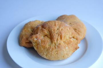 home baked bread. small homemade bread baked with organic flour